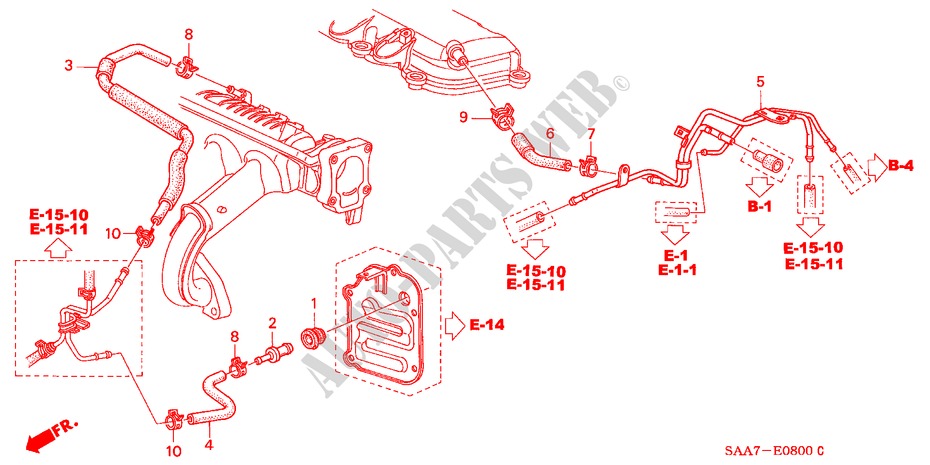 BREATHER PIPE for Honda JAZZ 1.2ES 5 Doors 5 speed manual 2002