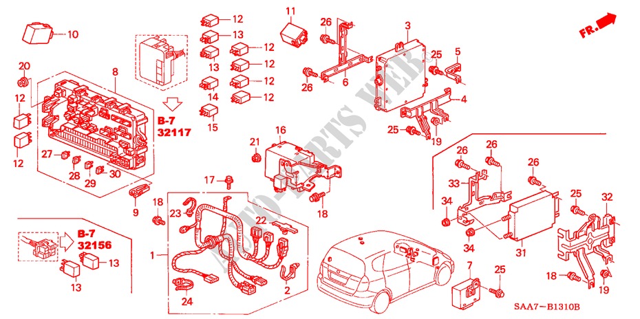 CONTROL UNIT (CABIN) (LH) for Honda JAZZ 1.2S 5 Doors 5 speed manual 2002