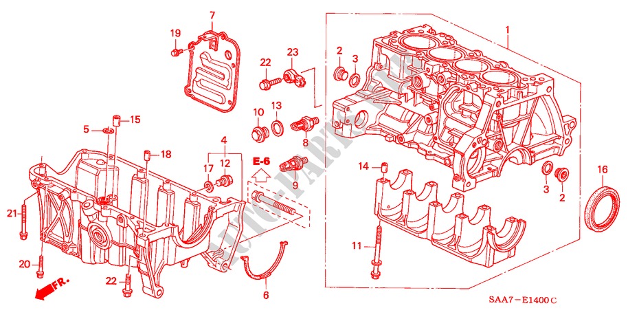 CYLINDER BLOCK/OIL PAN for Honda JAZZ 1.4ES 5 Doors 5 speed manual 2002
