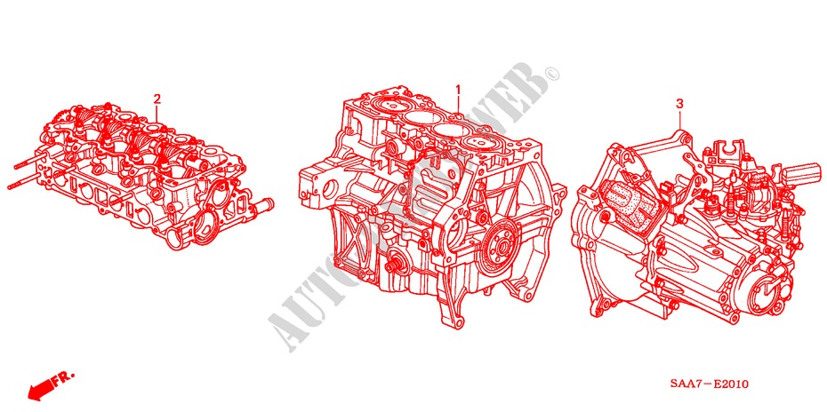 ENGINE ASSY./TRANSMISSION  ASSY. for Honda JAZZ 1.2S 5 Doors 5 speed manual 2002