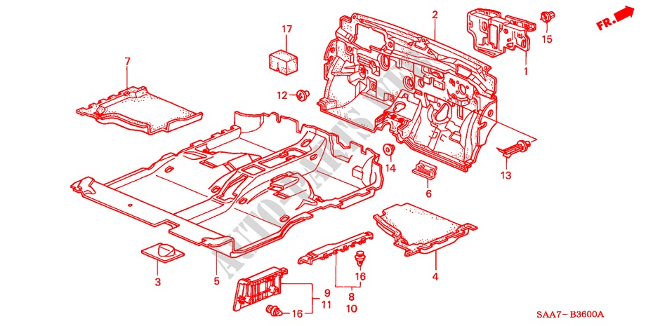 FLOOR MAT for Honda JAZZ 1.4S 5 Doors 5 speed manual 2003