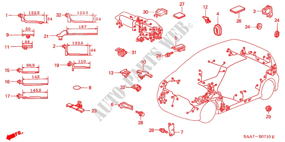 HARNESS BAND/BRACKET (LH) for Honda JAZZ 1.2ES 5 Doors 5 speed manual 2002