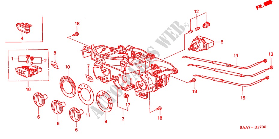 HEATER CONTROL (LH) for Honda JAZZ 1.2ES 5 Doors 5 speed manual 2002