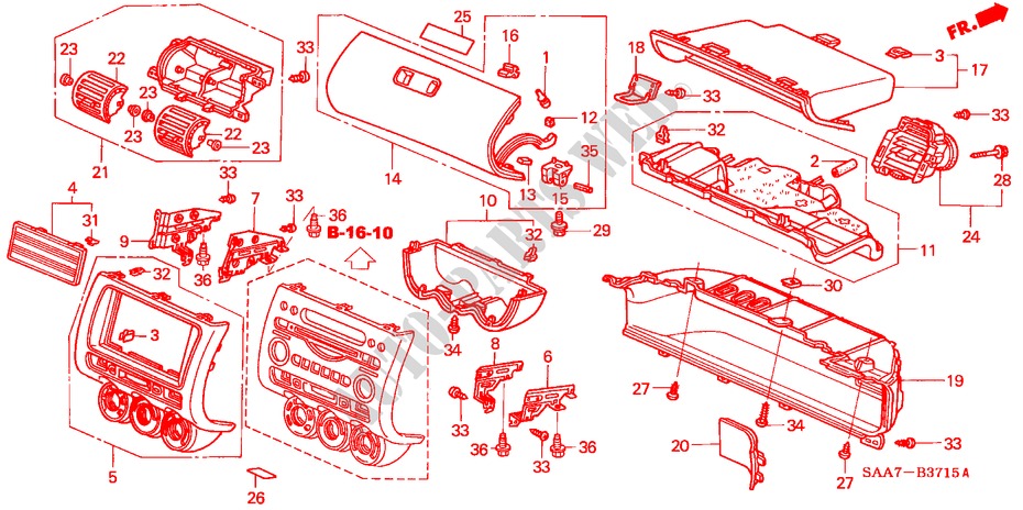 INSTRUMENT PANEL GARNISH (PASSENGER SIDE) (LH) for Honda JAZZ 1.2ES 5 Doors 5 speed manual 2002