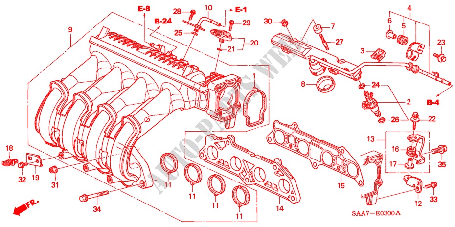 INTAKE MANIFOLD (1) for Honda JAZZ 1.4ES 5 Doors 5 speed manual 2002