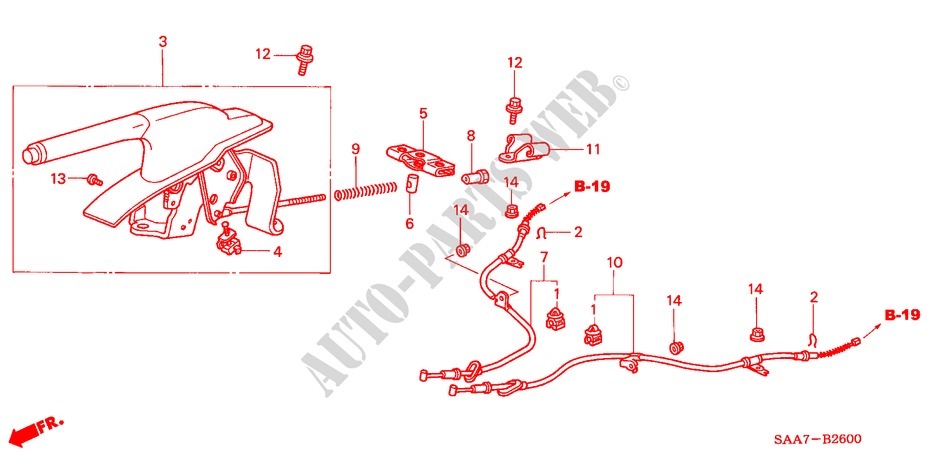 PARKING BRAKE for Honda JAZZ 1.2ES 5 Doors 5 speed manual 2002