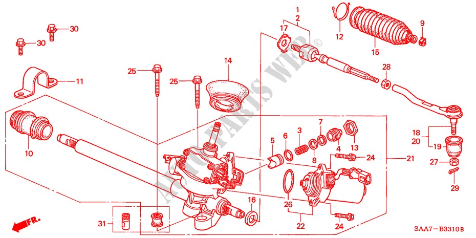 P.S. GEAR BOX (EPS) (LH) for Honda JAZZ 1.2ES 5 Doors 5 speed manual 2002