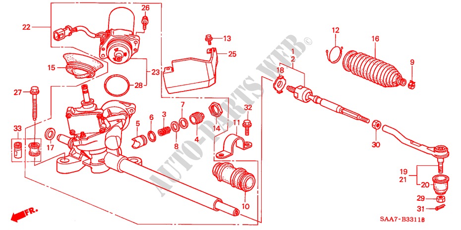 P.S. GEAR BOX (EPS) (RH) for Honda JAZZ 1.2S 5 Doors 5 speed manual 2002