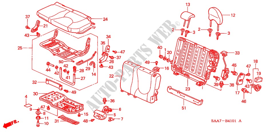REAR SEAT (L.) for Honda JAZZ 1.2S 5 Doors 5 speed manual 2002