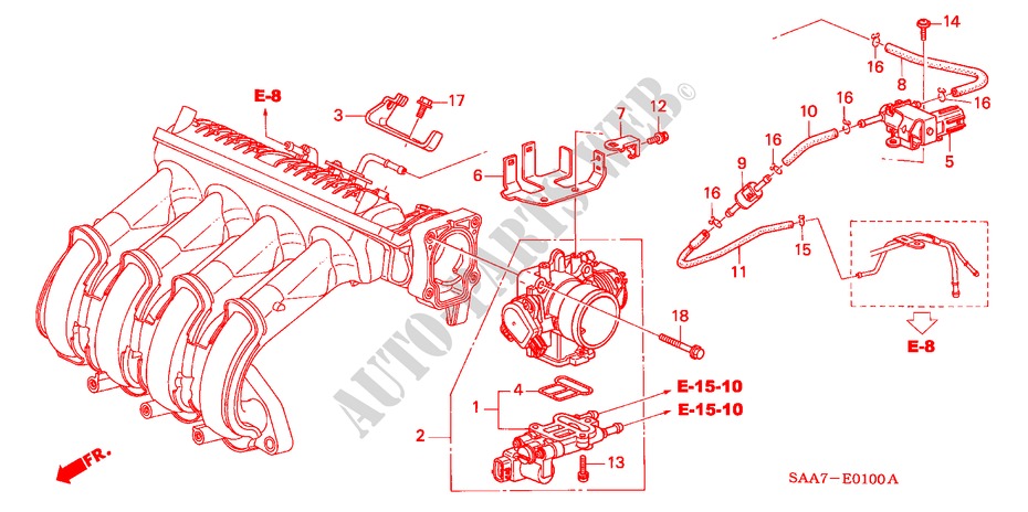 THROTTLE BODY (1) for Honda JAZZ 1.2S 5 Doors 5 speed manual 2002