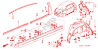 MOLDING/SIDE SILL GARNISH for Honda JAZZ 1.4 S 5 Doors 5 speed manual 2004