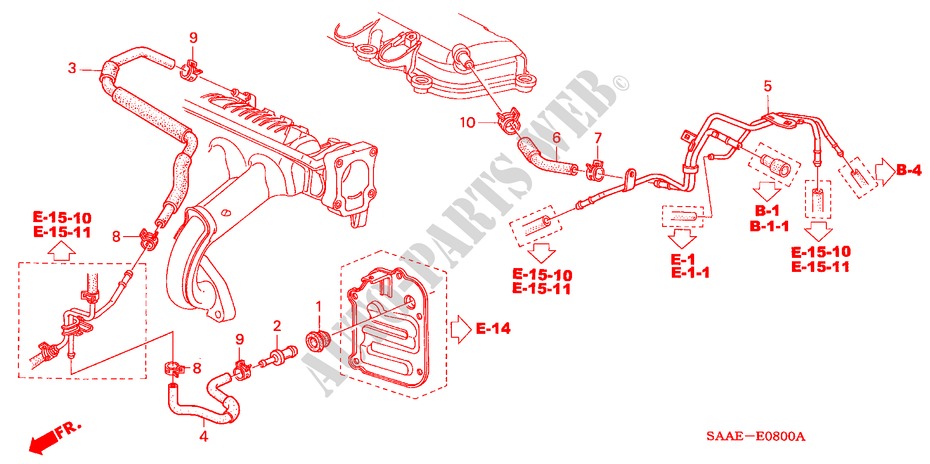 BREATHER PIPE for Honda JAZZ 1.2 E 5 Doors 5 speed manual 2005