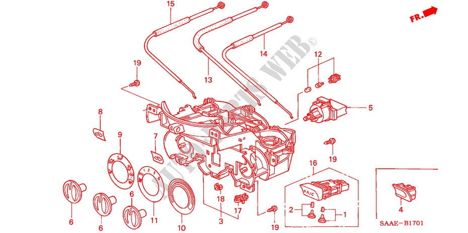 HEATER CONTROL (RH) for Honda JAZZ 1.2 E 5 Doors 5 speed manual 2005