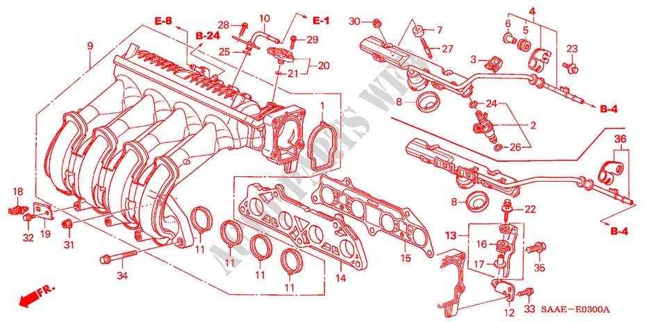 INTAKE MANIFOLD (1) for Honda JAZZ 1.4 LS 5 Doors 5 speed manual 2004