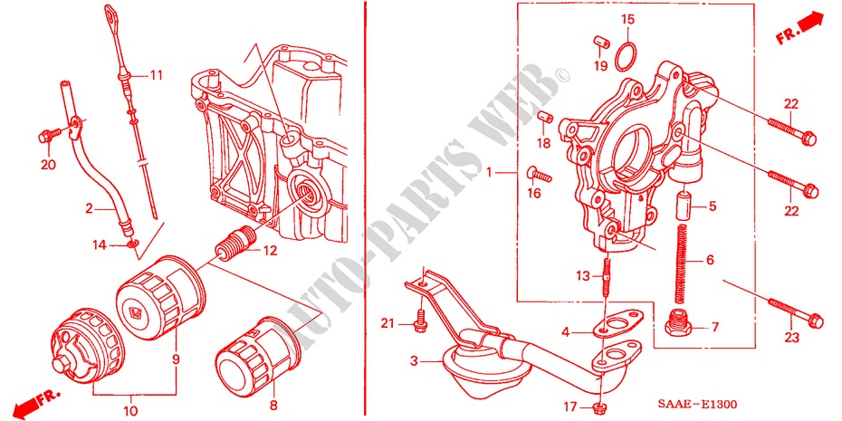 OIL PUMP/OIL STRAINER for Honda JAZZ 1.4 ES 5 Doors 5 speed manual 2004