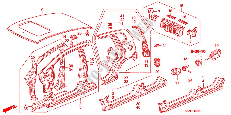 OUTER PANELS/REAR PANEL for Honda JAZZ 1.4 SE       SPORT 5 Doors full automatic 2004