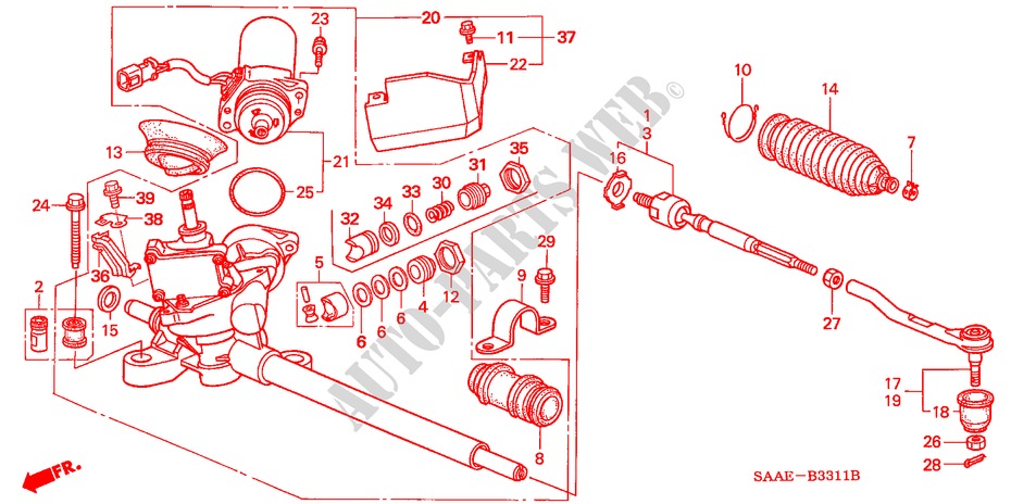 P.S. GEAR BOX (EPS) (RH) for Honda JAZZ S4SE         SPORT 5 Doors 5 speed manual 2005