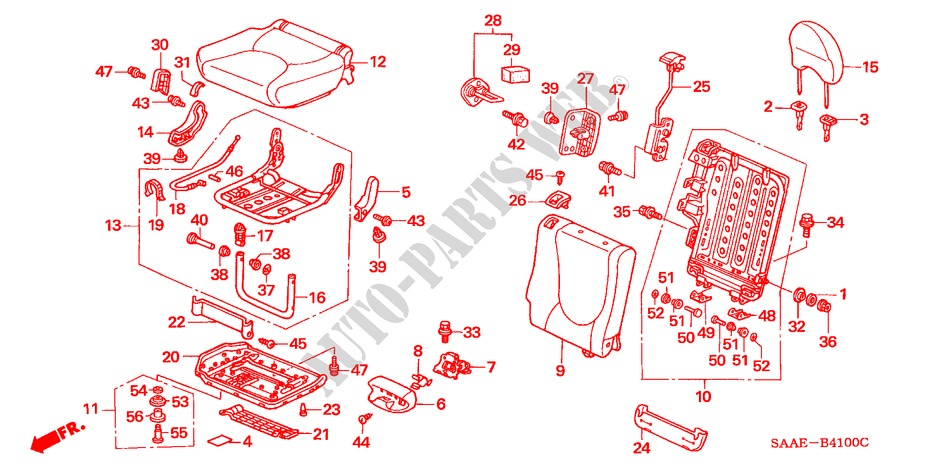 REAR SEAT (R.) for Honda JAZZ 1.4 SE       SPORT 5 Doors 5 speed manual 2005