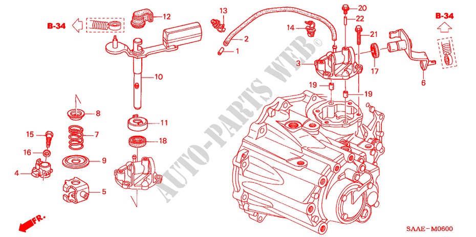 SHIFT LEVER/SHIFT ARM for Honda JAZZ 1.4 S 5 Doors 5 speed manual 2004