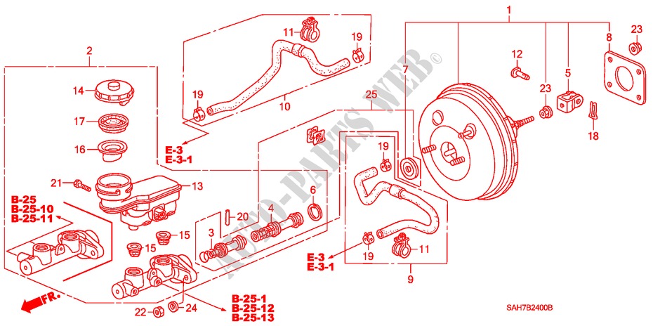 BRAKE MASTER CYLINDER/ MASTER POWER (1) for Honda JAZZ 1.2 S 5 Doors 5 speed manual 2007