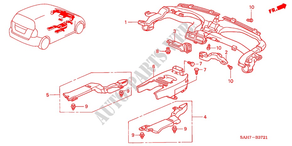 DUCT (RH) for Honda JAZZ 1.2 S 5 Doors 5 speed manual 2007