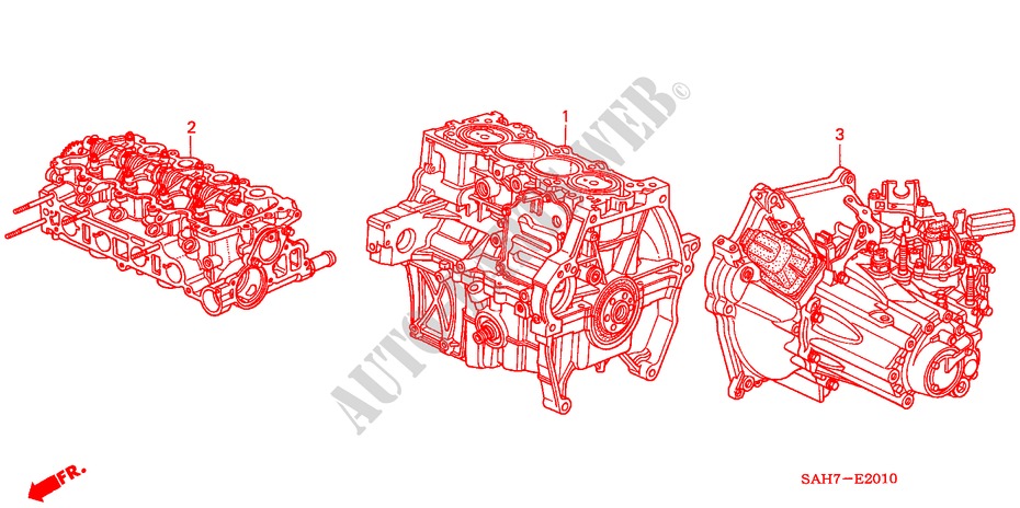 ENGINE ASSY./TRANSMISSION  ASSY. for Honda JAZZ 1.2 S 5 Doors 5 speed manual 2007