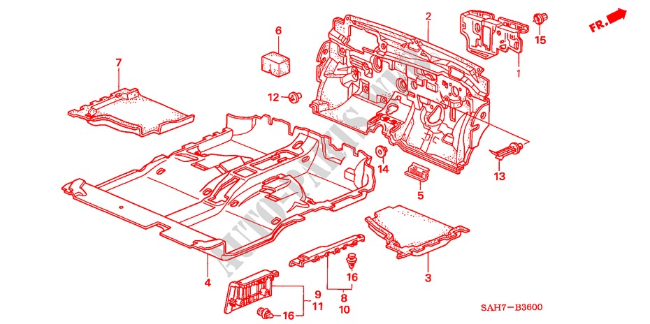 FLOOR MAT for Honda JAZZ 1.2 C-S 5 Doors 5 speed manual 2007