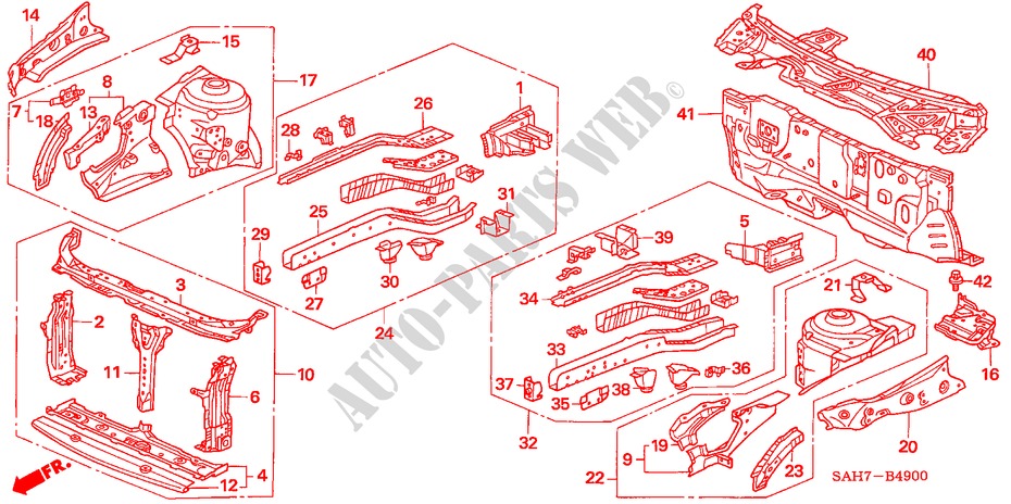 FRONT BULKHEAD/DASHBOARD for Honda JAZZ 1.4 ES 5 Doors 5 speed manual 2006