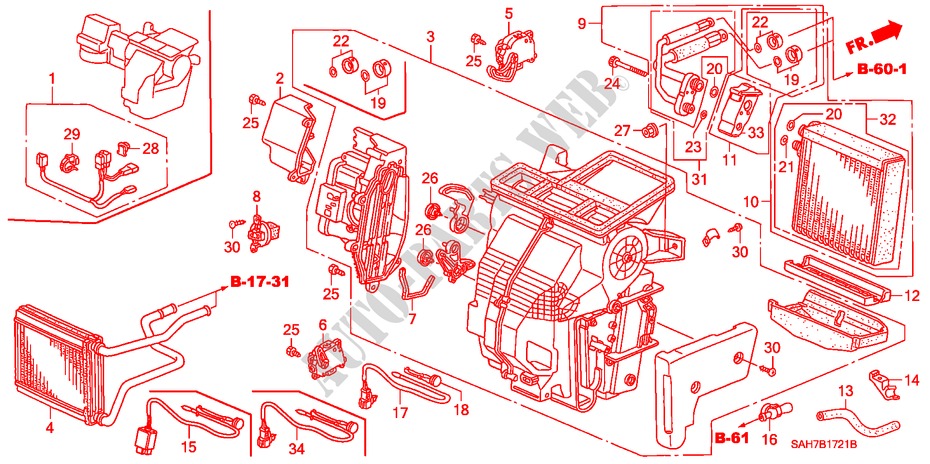 HEATER UNIT (RH) for Honda JAZZ 1.2 S 5 Doors 5 speed manual 2007