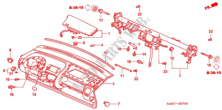 INSTRUMENT PANEL (LH) for Honda JAZZ 1.4 ES 5 Doors 5 speed manual 2006