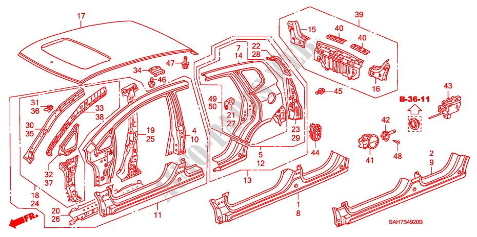 OUTER PANELS/REAR PANEL for Honda JAZZ 1.4 ES 5 Doors 5 speed manual 2006