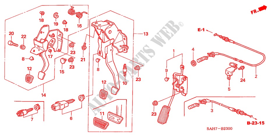 PEDAL (LH) for Honda JAZZ S4ES 5 Doors 5 speed manual 2006