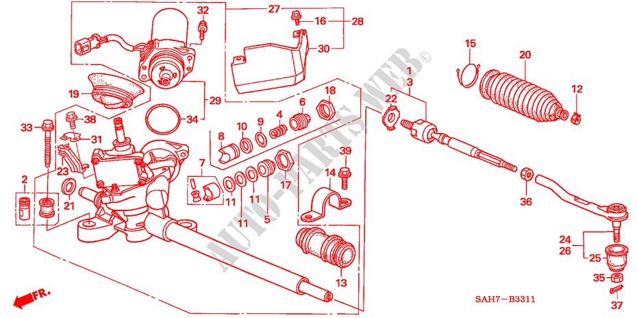P.S. GEAR BOX (EPS) (RH) for Honda JAZZ 1.2 E 5 Doors 5 speed manual 2006