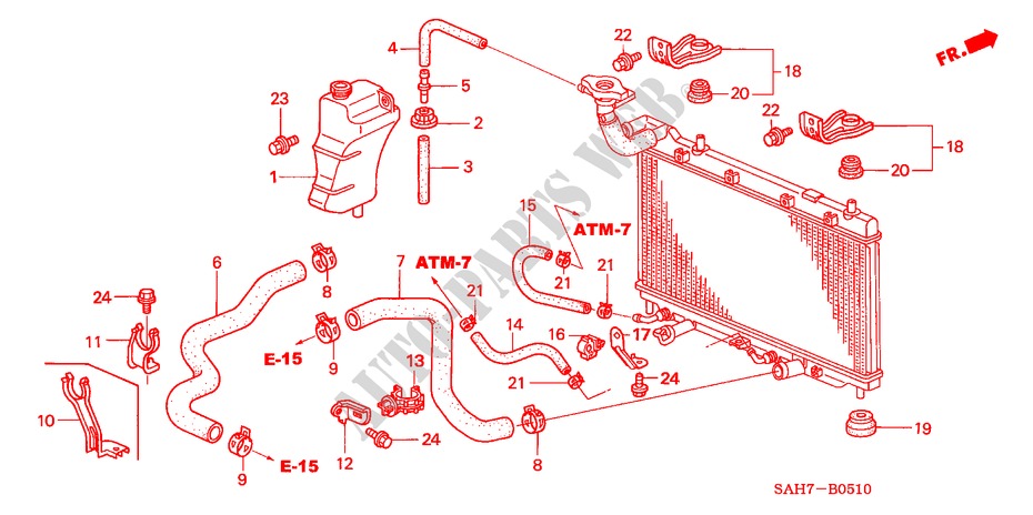 RADIATOR HOSE/RESERVE TAN K for Honda JAZZ 1.4 ES 5 Doors 5 speed manual 2006