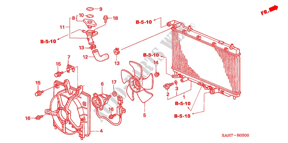 RADIATOR (TOYO RADIATOR) for Honda JAZZ 1.2 C-S 5 Doors 5 speed manual 2007