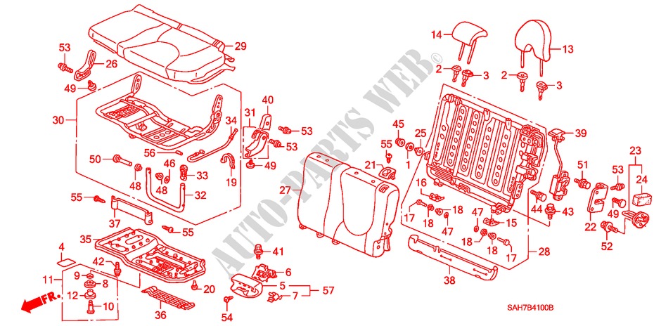 REAR SEAT (L.) for Honda JAZZ 1.2 S 5 Doors 5 speed manual 2007
