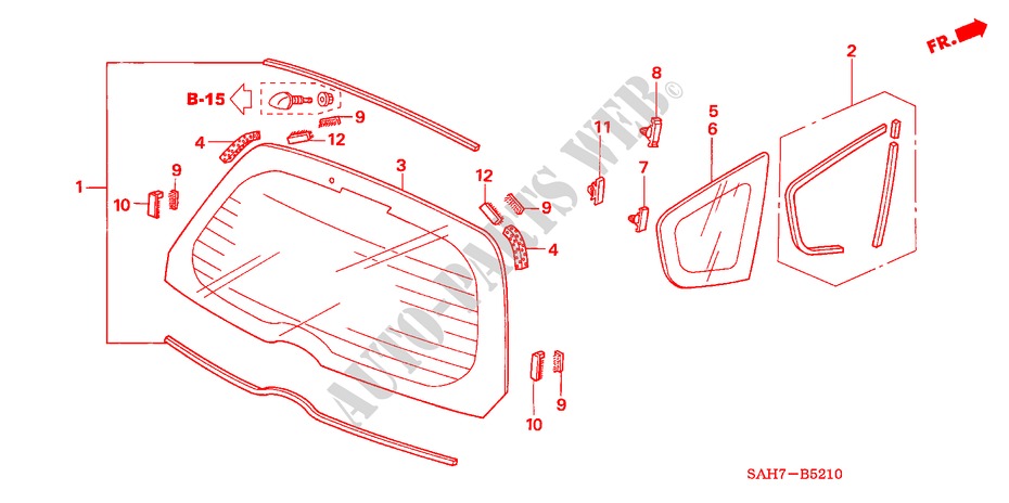 REAR WINDSHIELD/ QUARTER GLASS for Honda JAZZ 1.4 ES 5 Doors 5 speed manual 2006