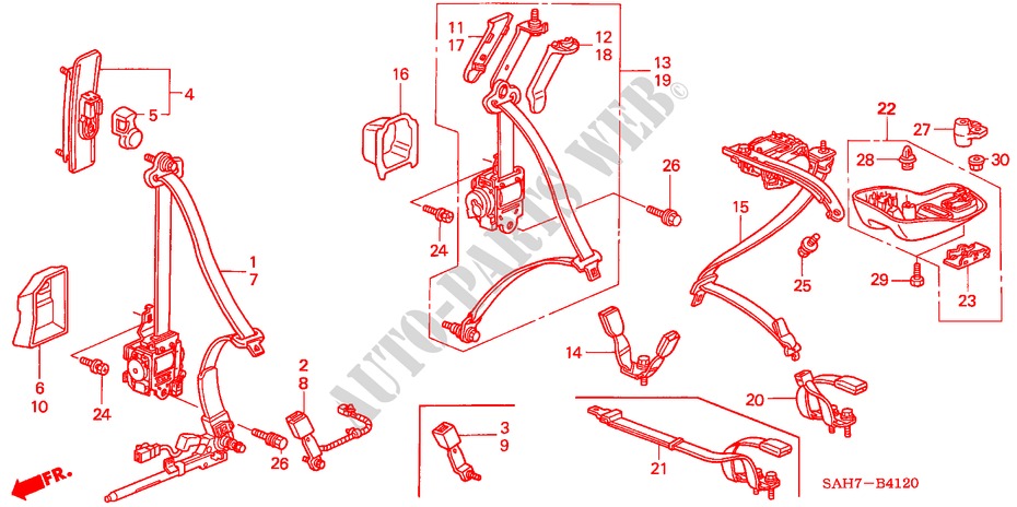 SEATBELTS for Honda JAZZ 1.2 C-N 5 Doors 5 speed manual 2006
