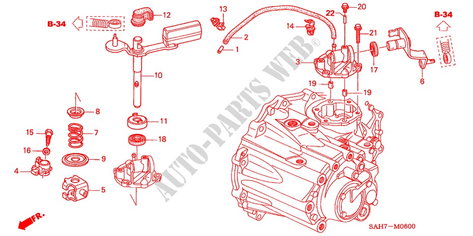 SHIFT LEVER/SHIFT ARM for Honda JAZZ 1.2 C-S 5 Doors 5 speed manual 2007