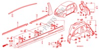 MOLDING/SIDE SILL GARNISH for Honda JAZZ 1.4 LS 5 Doors 5 speed manual 2008