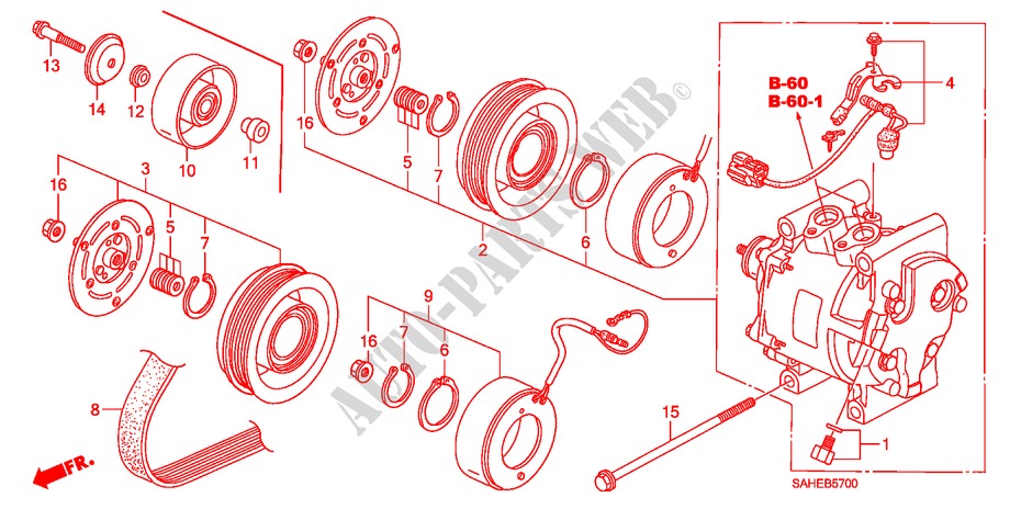 AIR CONDITIONER (COMPRESSOR) (KEIHIN) for Honda JAZZ 1.2 S-S 5 Doors 5 speed manual 2008