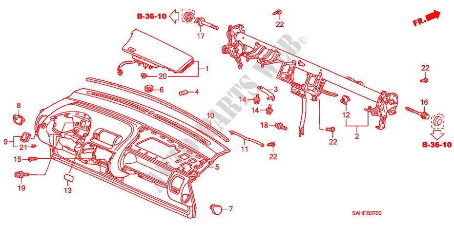 INSTRUMENT PANEL (LH) for Honda JAZZ 1.2 S-S 5 Doors 5 speed manual 2008