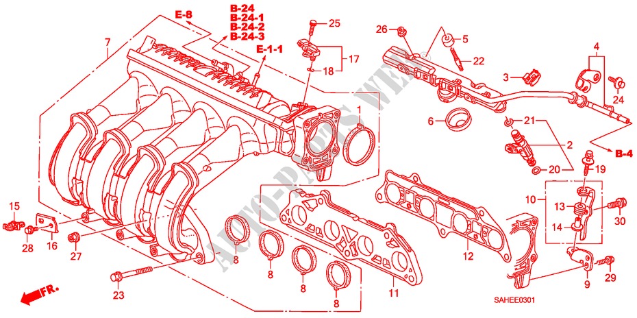 INTAKE MANIFOLD (2) for Honda JAZZ 1.2 S-S 5 Doors 5 speed manual 2008