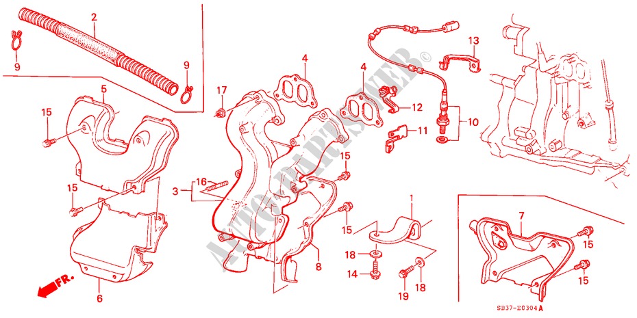 EXHAUST MANIFOLD (2) for Honda CIVIC GL 3 Doors 4 speed automatic 1986