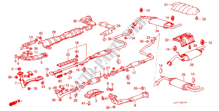 EXHAUST PIPE for Honda CIVIC GT 3 Doors 5 speed manual 1987