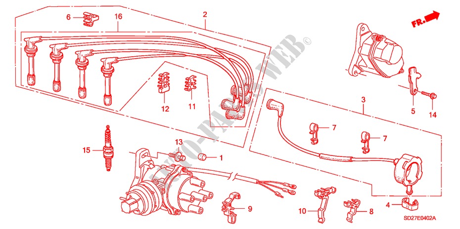 ENGINE ELECTRICAL (3) (PGM FI) for Honda INTEGRA SX 16 3 Doors 5 speed manual 1986