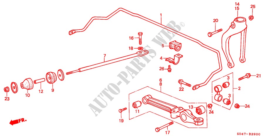 FRONT LOWER ARM/ FRONT STABILIZER for Honda LEGEND V6 2.7I 4 Doors 4 speed automatic 1988