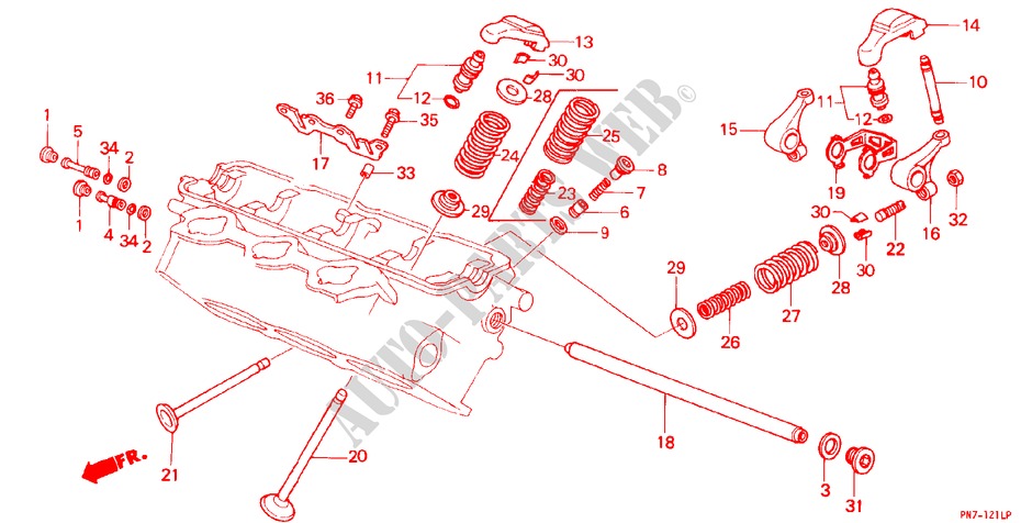 VALVE/ROCKER ARM (REAR) for Honda LEGEND V6 2.7I 4 Doors 4 speed automatic 1988