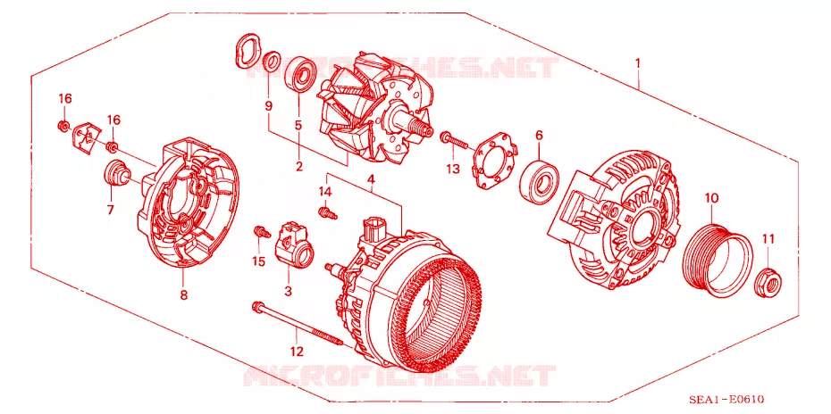 ALTERNATOR (L4) (DENSO) Honda  ACCORD 2003 2.4 VTI E 5 speed automatic 