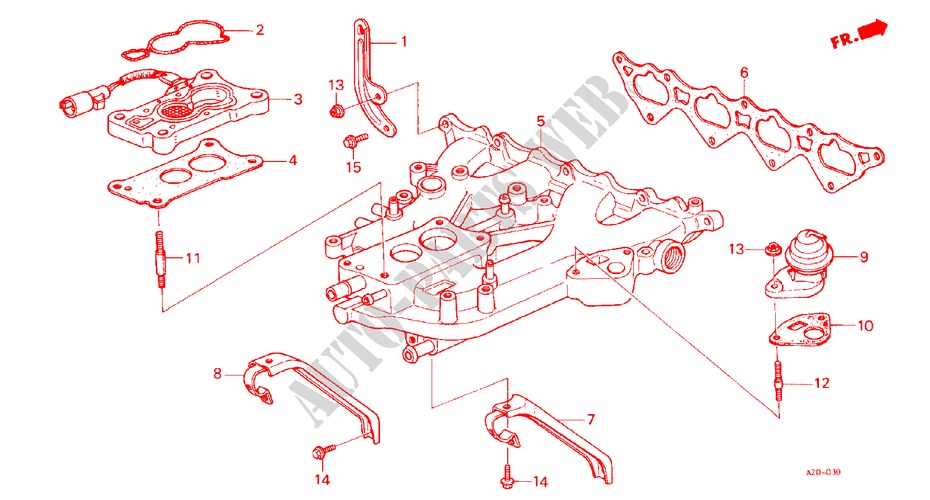 CARBURETOR INSULATOR/ INTAKE MANIFOLD for Honda ACCORD EX 3 Doors 5 speed manual 1986